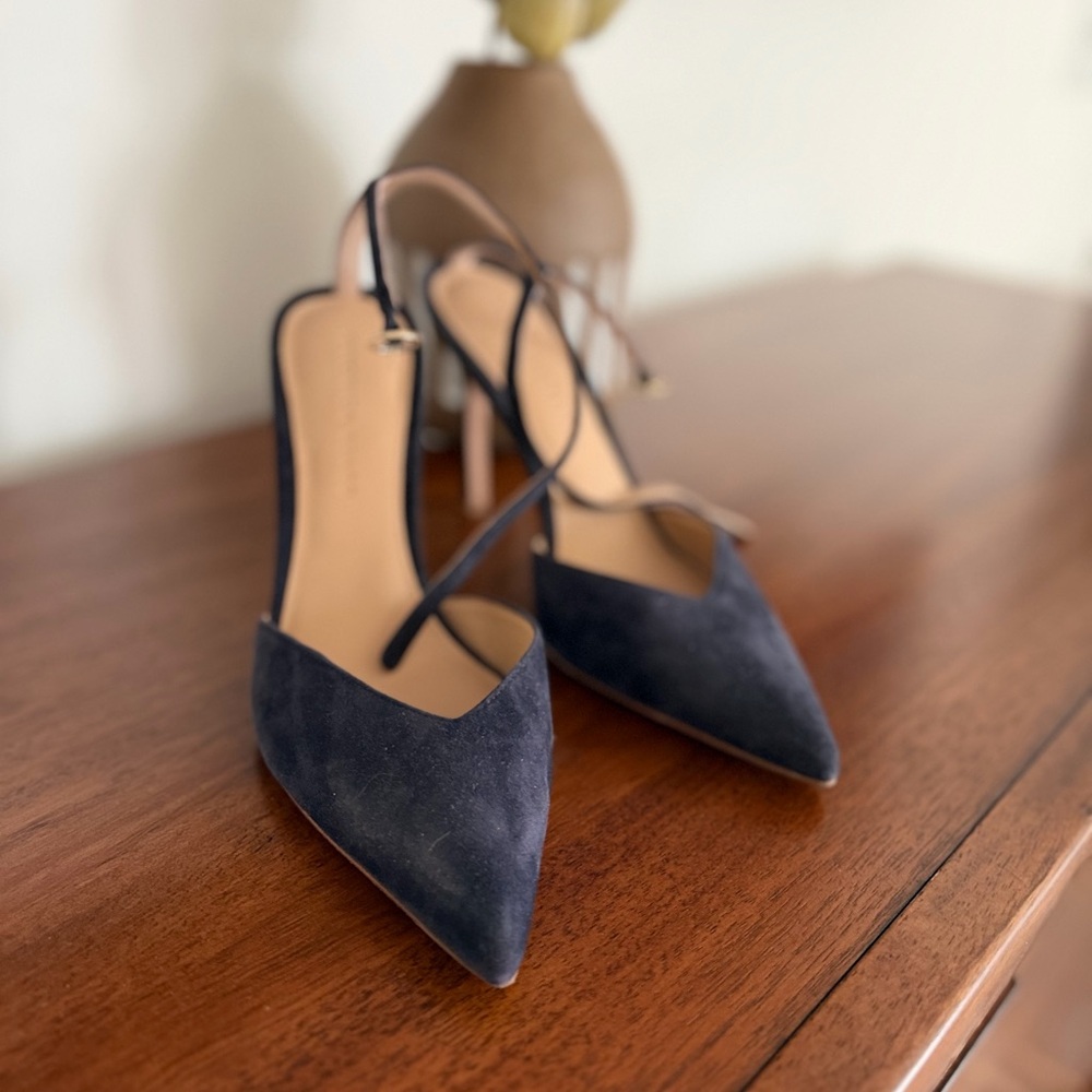Veronica Beard Blue Suede Heels